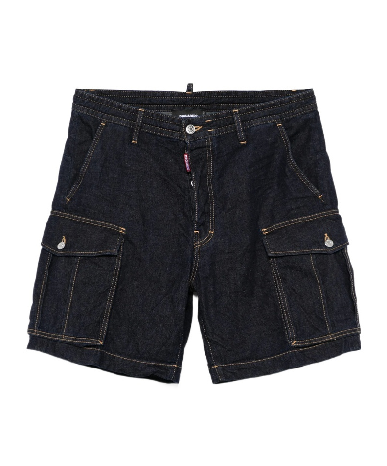 Shop Dsquared2 Denim Cargo Shorts In Black