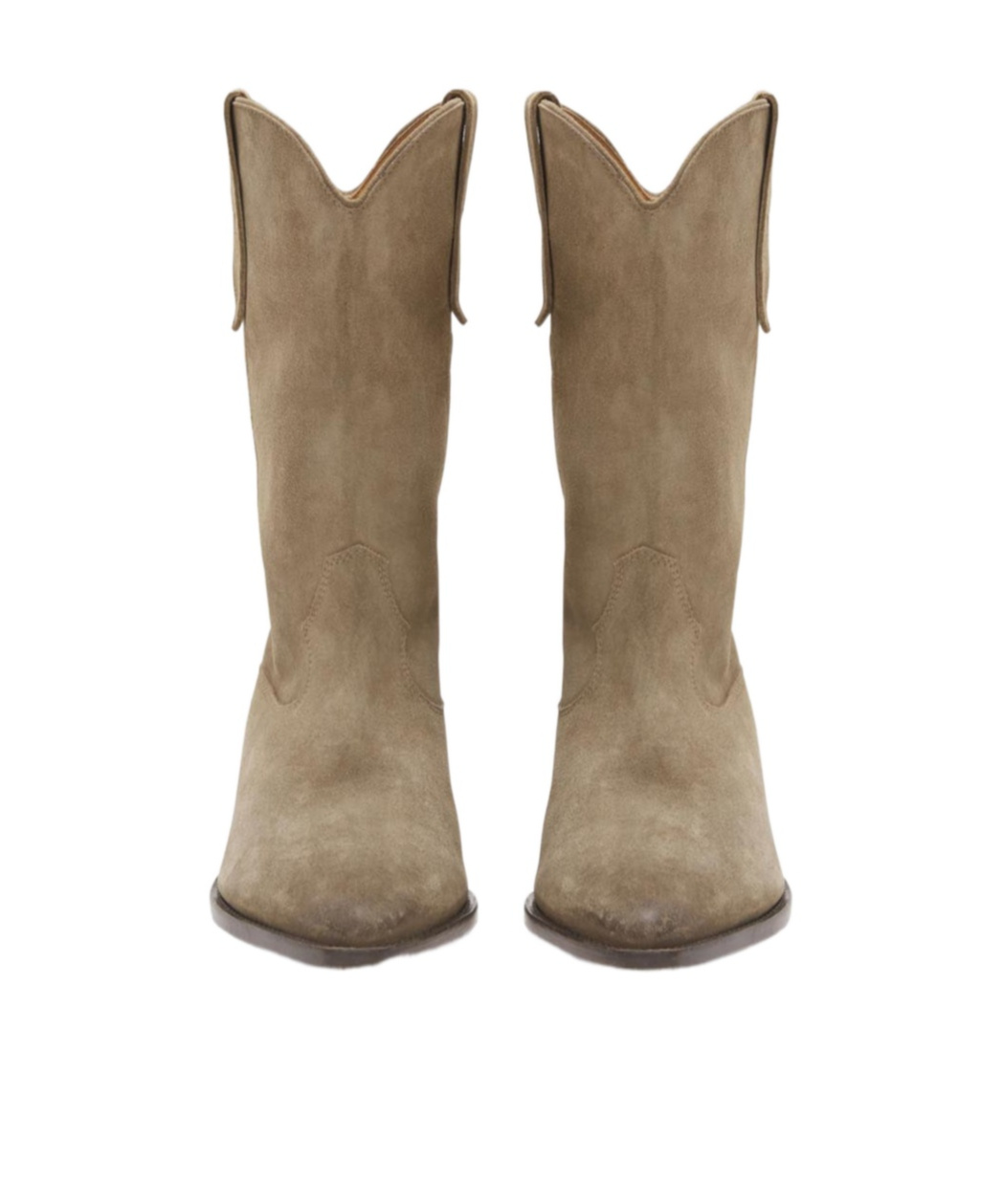 Isabel Marant Duerto Embroidered Suede Cowboy Boots In Brown