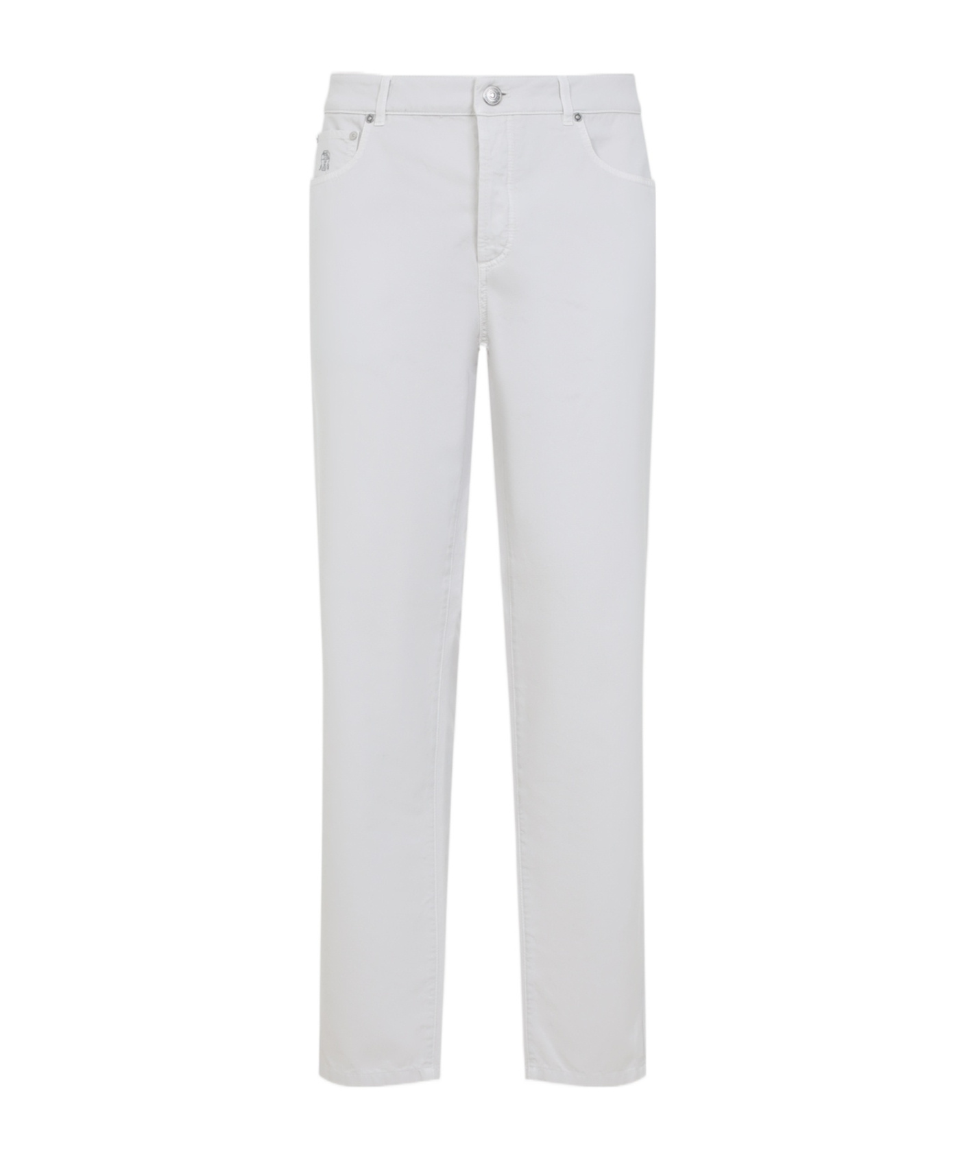Brunello Cucinelli Cotton Jeans 5-pockets Construction In White