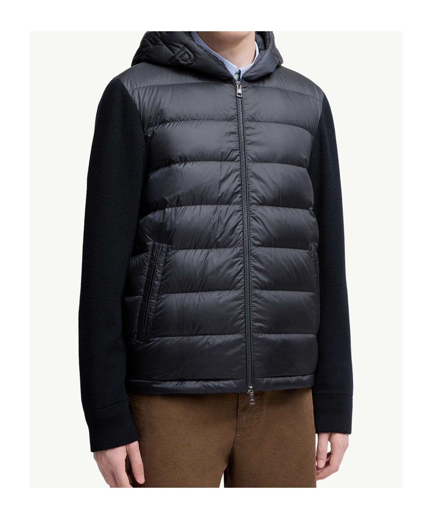 Moncler Padded Hooded Jacket In Blue