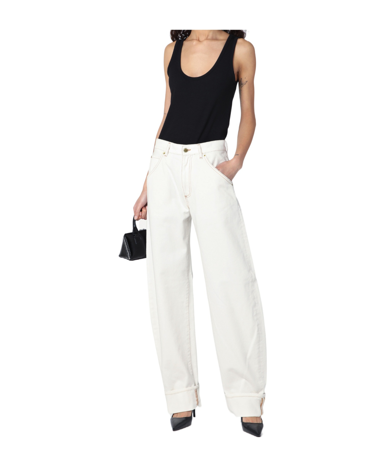 Darkpark Khris White Balloon Jeans In Gray