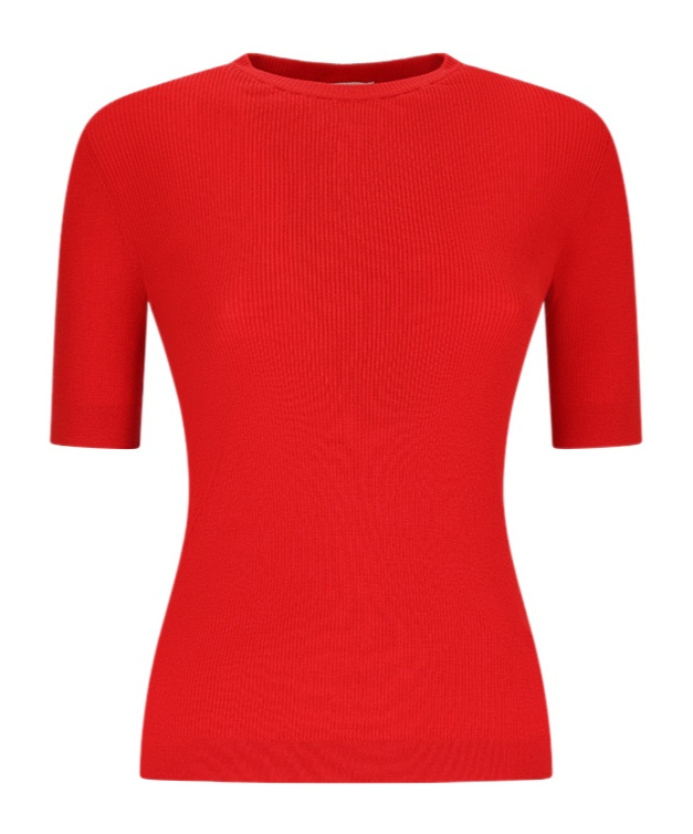 Khaite Celina Merino Wool Blend Rib Sweater In Red