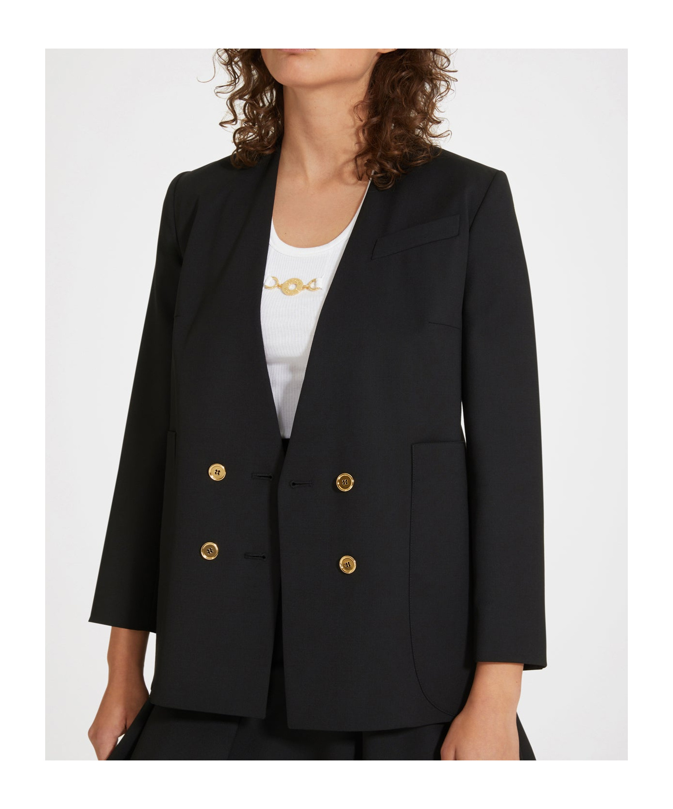 Shop Patou Double-breasted Blazer In Black
