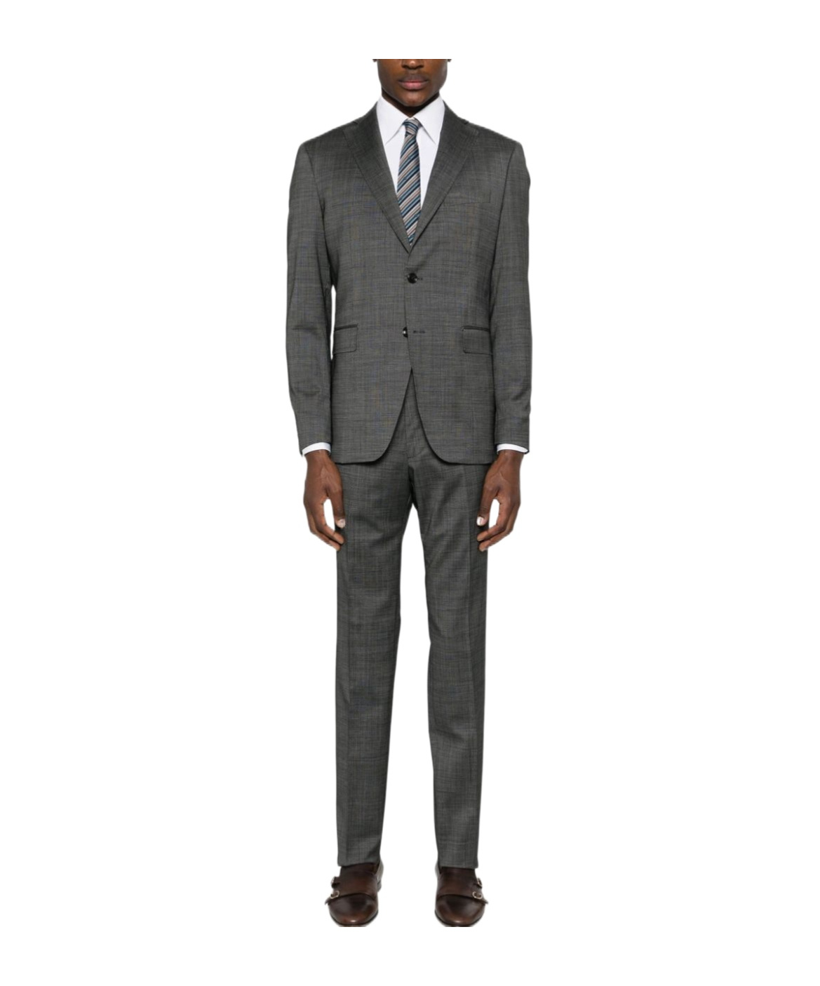 Shop Tagliatore Single-breasted Wool Suit In Black