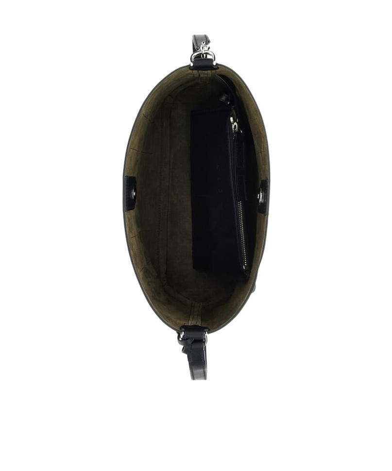 Hogan Medium Leather Shoulder Bag With Adjustable Strap In Black