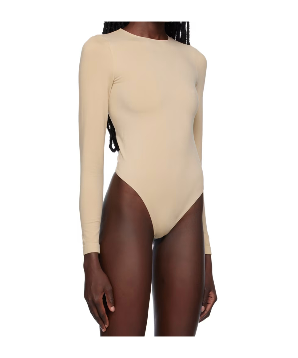 Wolford Aurora Long-sleeved Jumpsuit In Nude