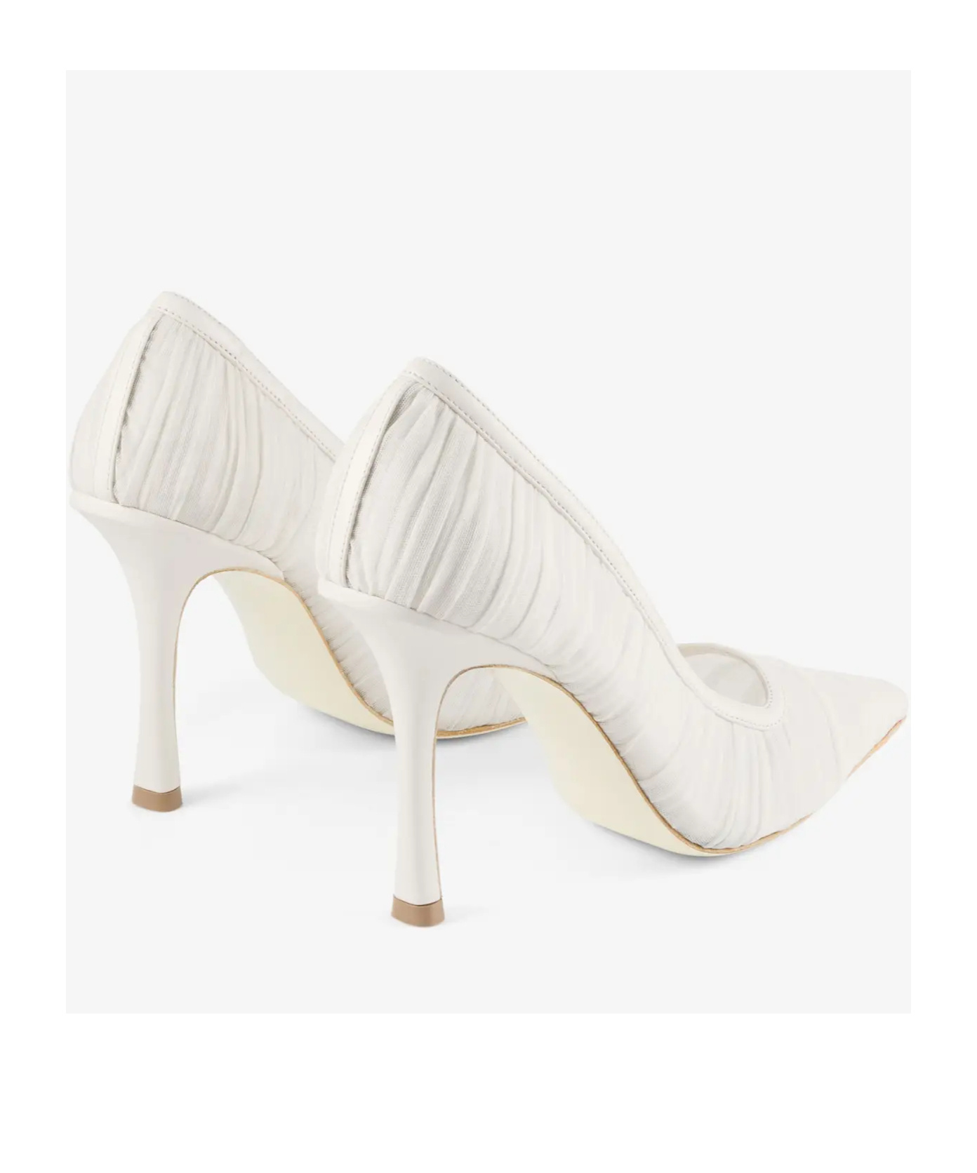 Jimmy Choo Stiletto Heel Pumps Square Toe In White