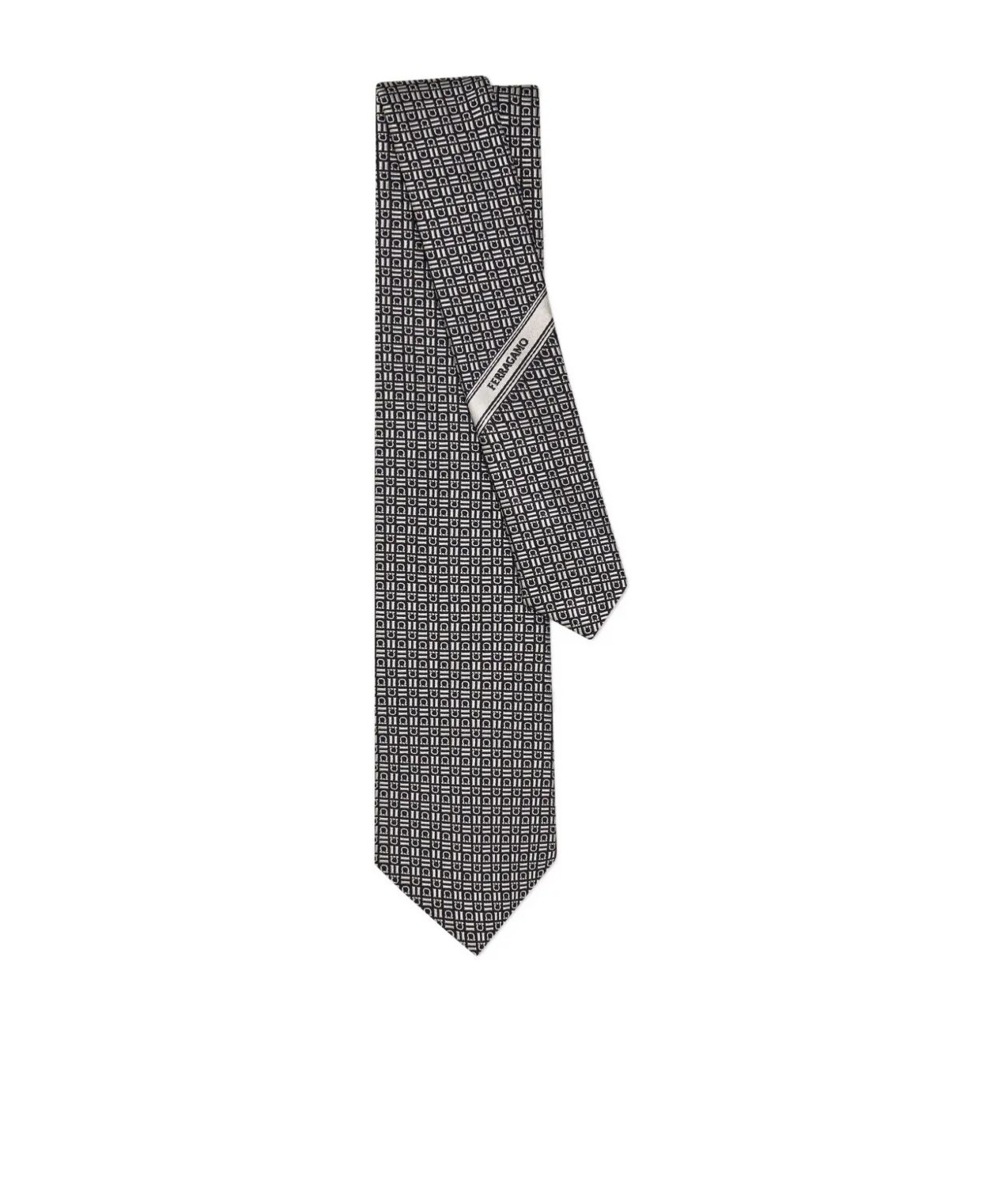 Ferragamo Alassio Silk Tie In Black