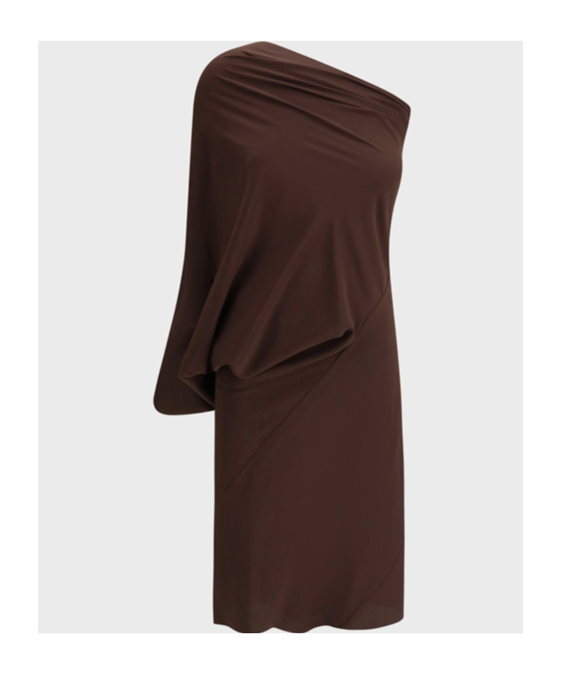 RICK OWENS RICK OWENS SINGLE-SLEEVED DRAPED MINI DRESS