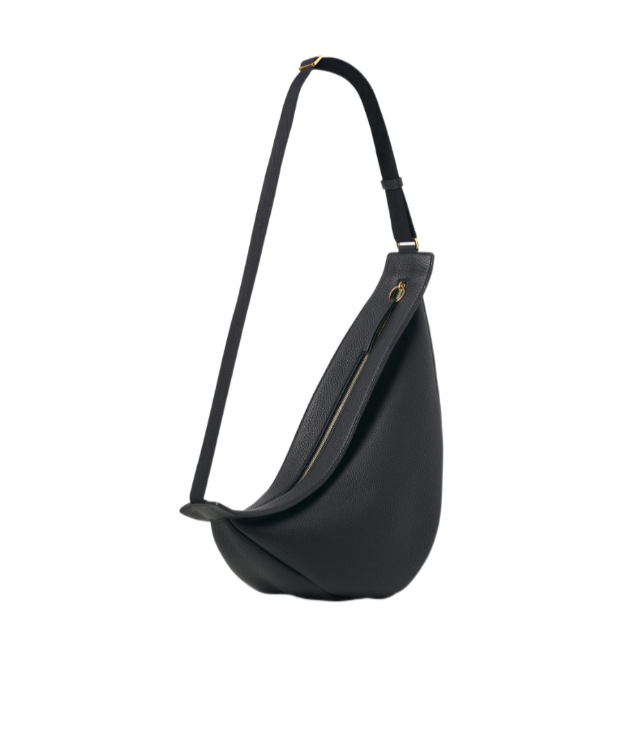 The Row Large Slouchy Banana Zipped Shoulder Bag In Black