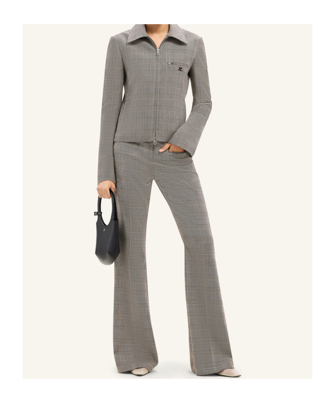 Courrèges Wool Casual Pants In Gray