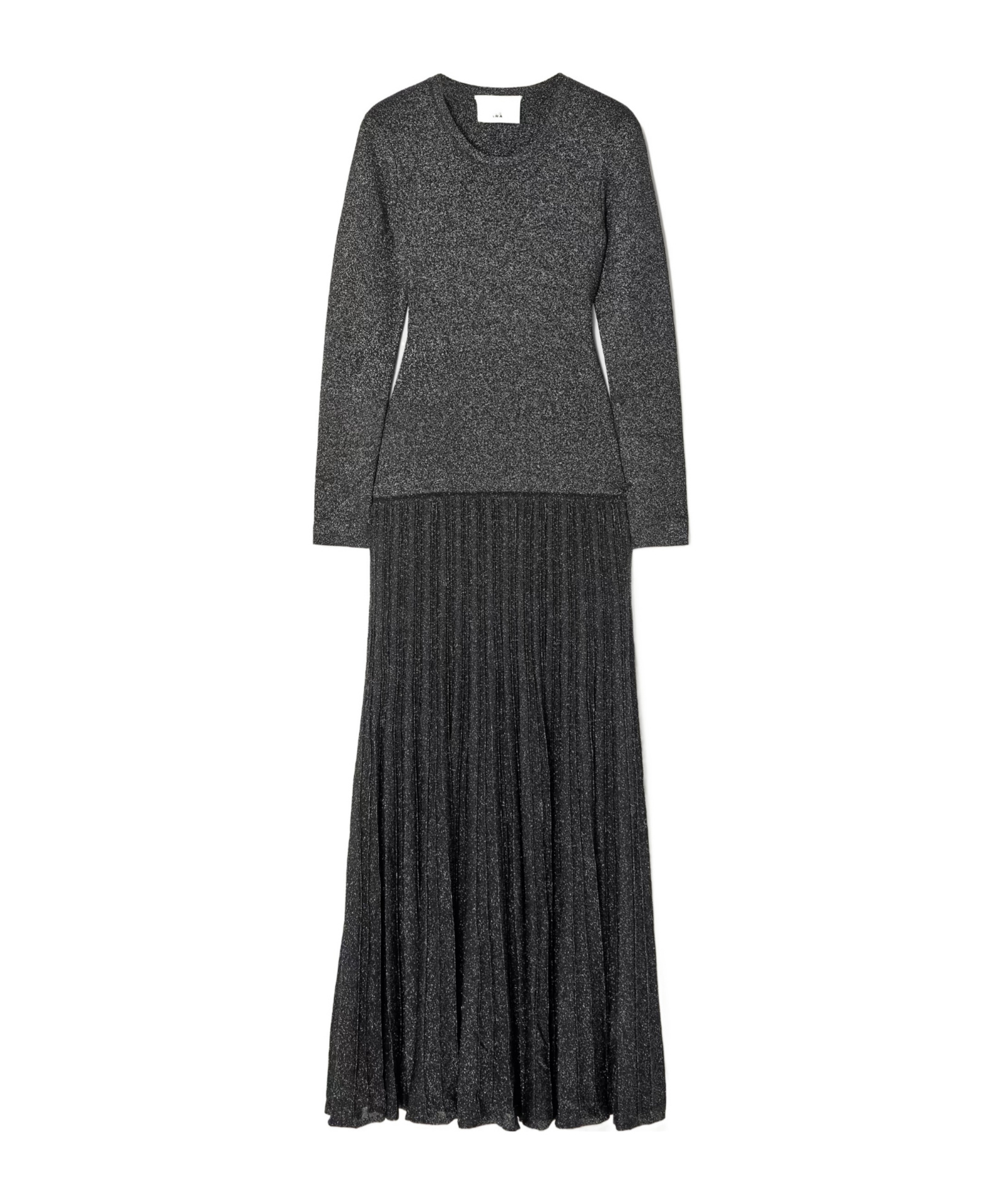 Isabel Marant Guetty Pleated Metallic-knit Midi Dress In Black