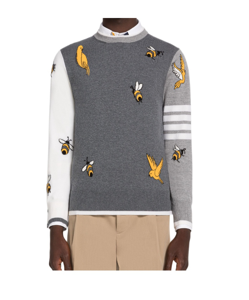 Shop Thom Browne 4-bar Striped Cardigan In Multicolor