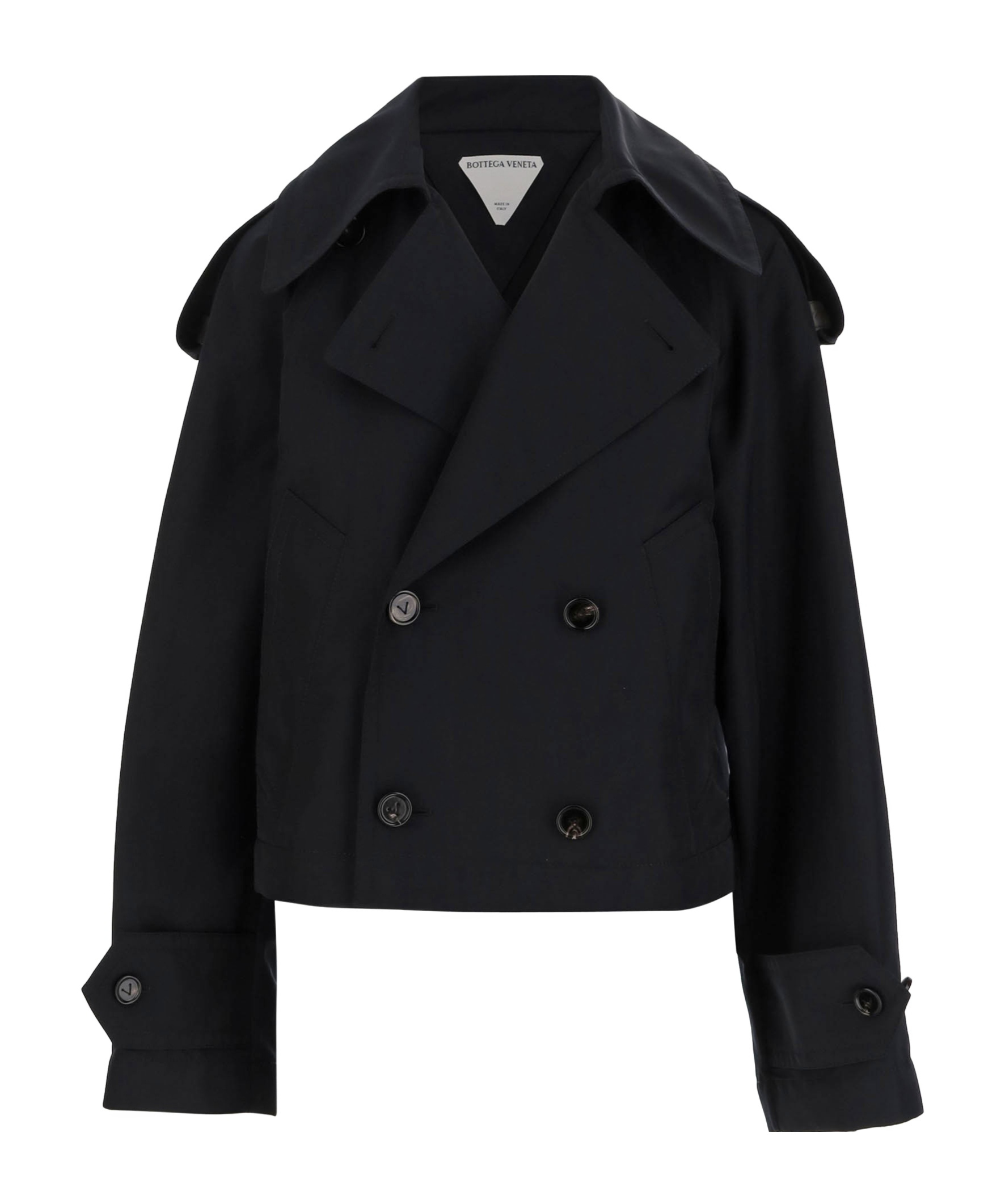 Bottega Veneta Long-sleeved Coat In Black