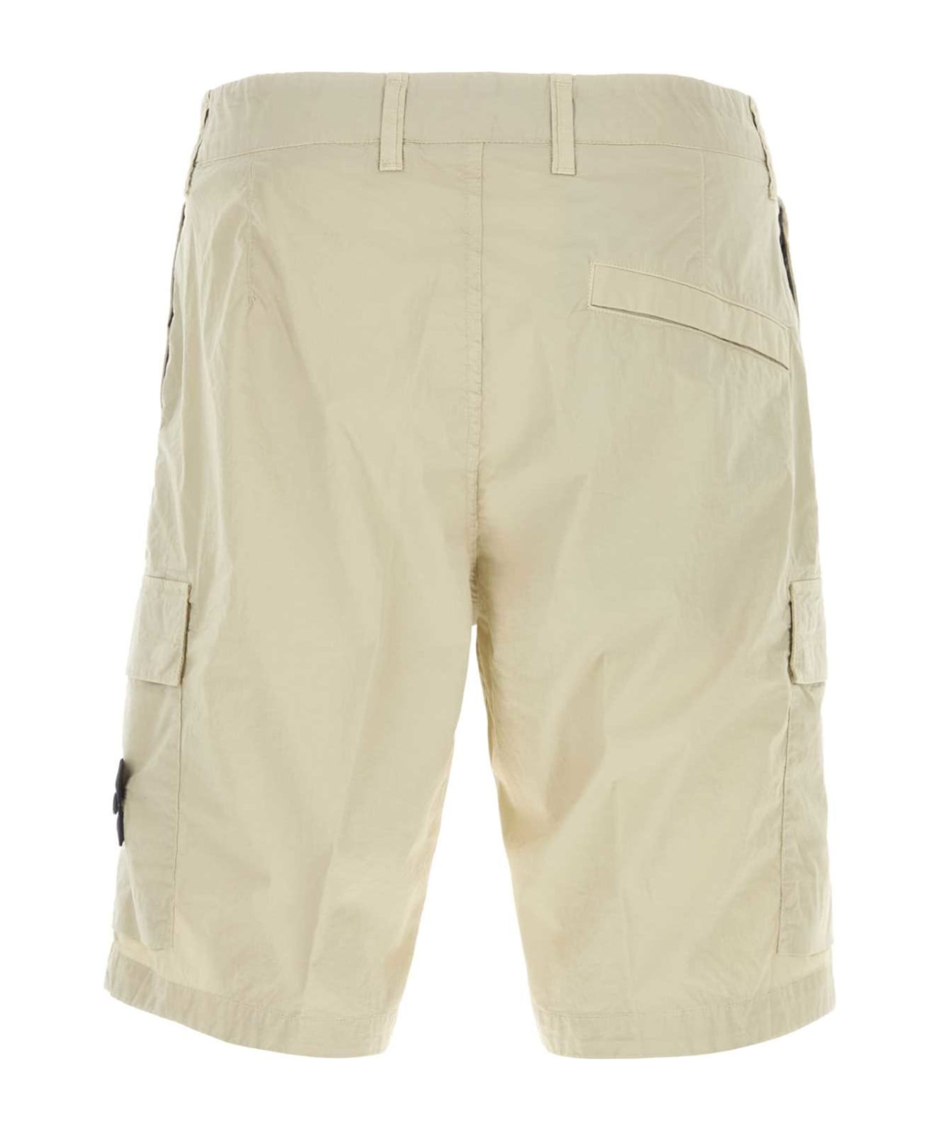 Stone Island Logo Patch Stretch Bermuda Shorts In Neutral