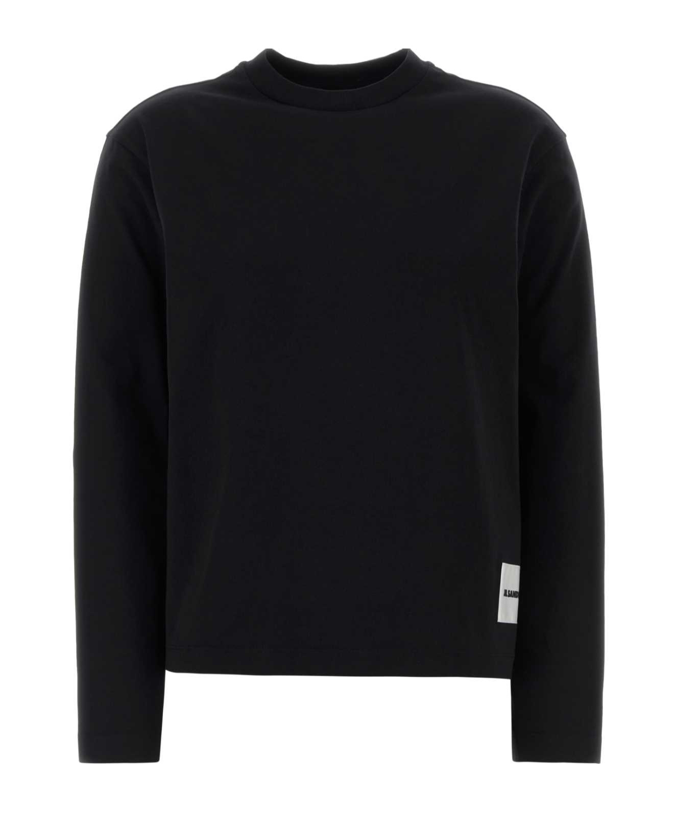 Jil Sander Three Long-sleeves T-shirt Set In Black