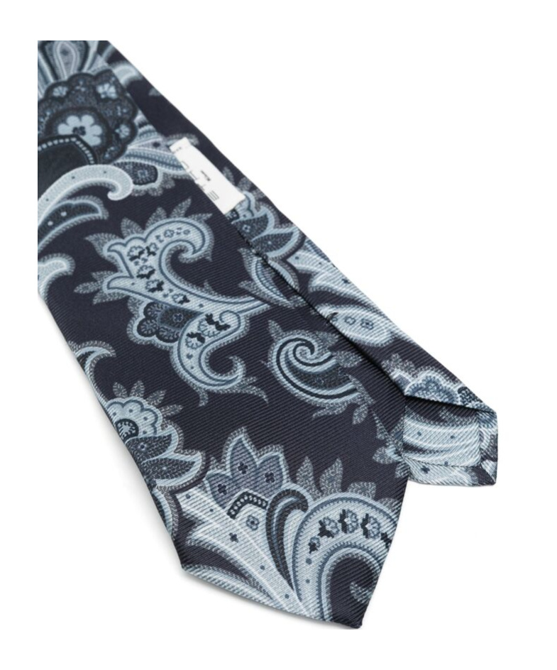 Etro Paisley Silk Tie In Black