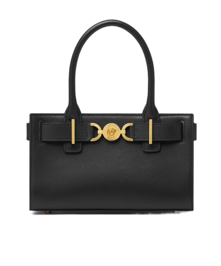 Versace Medusa 95 Large Leather Tote Bag In Black