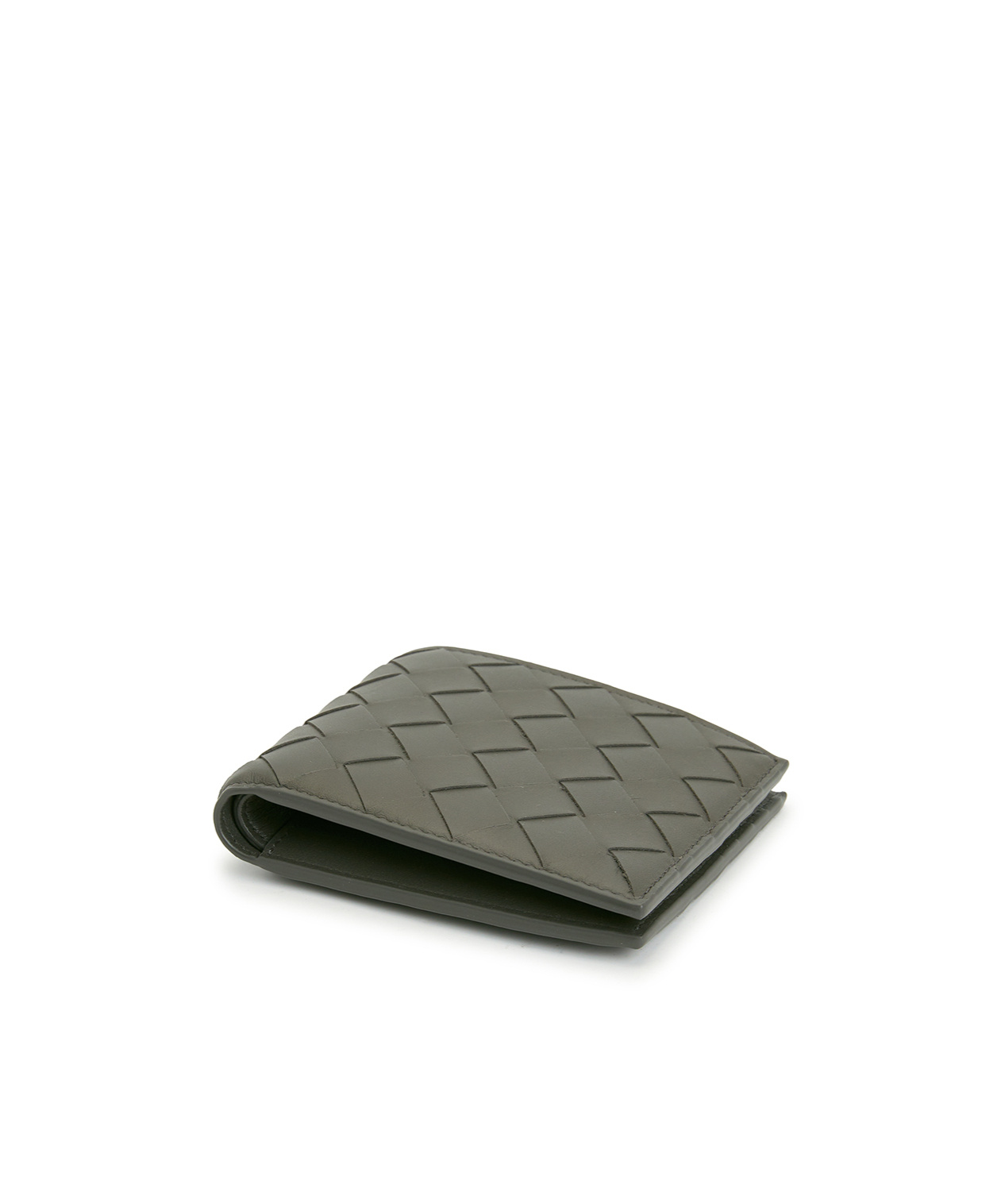 Bottega Veneta Intracciato Short Wallet In Black