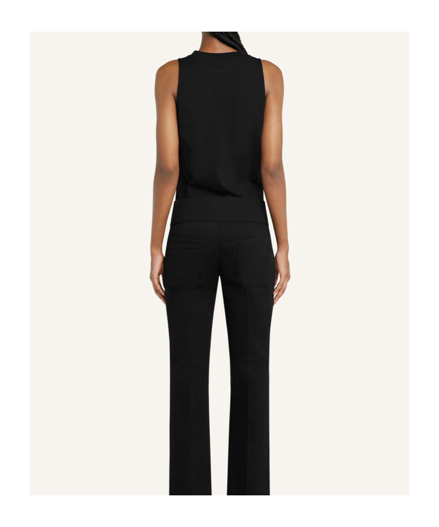 Courrèges Asymmetric Midnight Blue Tank Top In Black