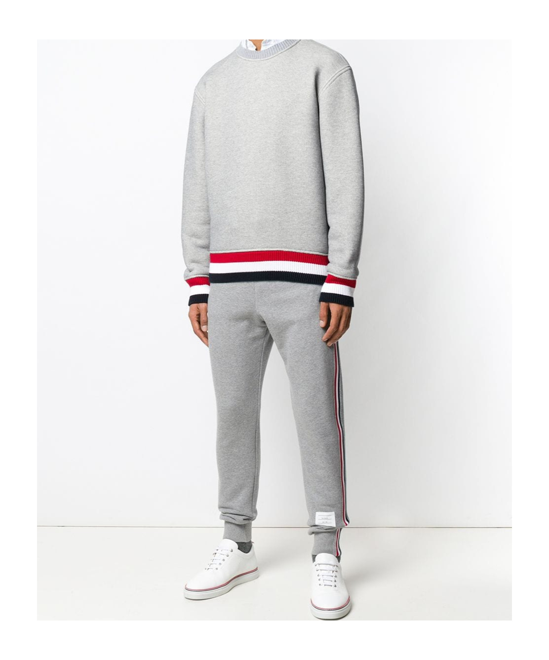 Thom Browne Horizontal Striped Hoodie In White