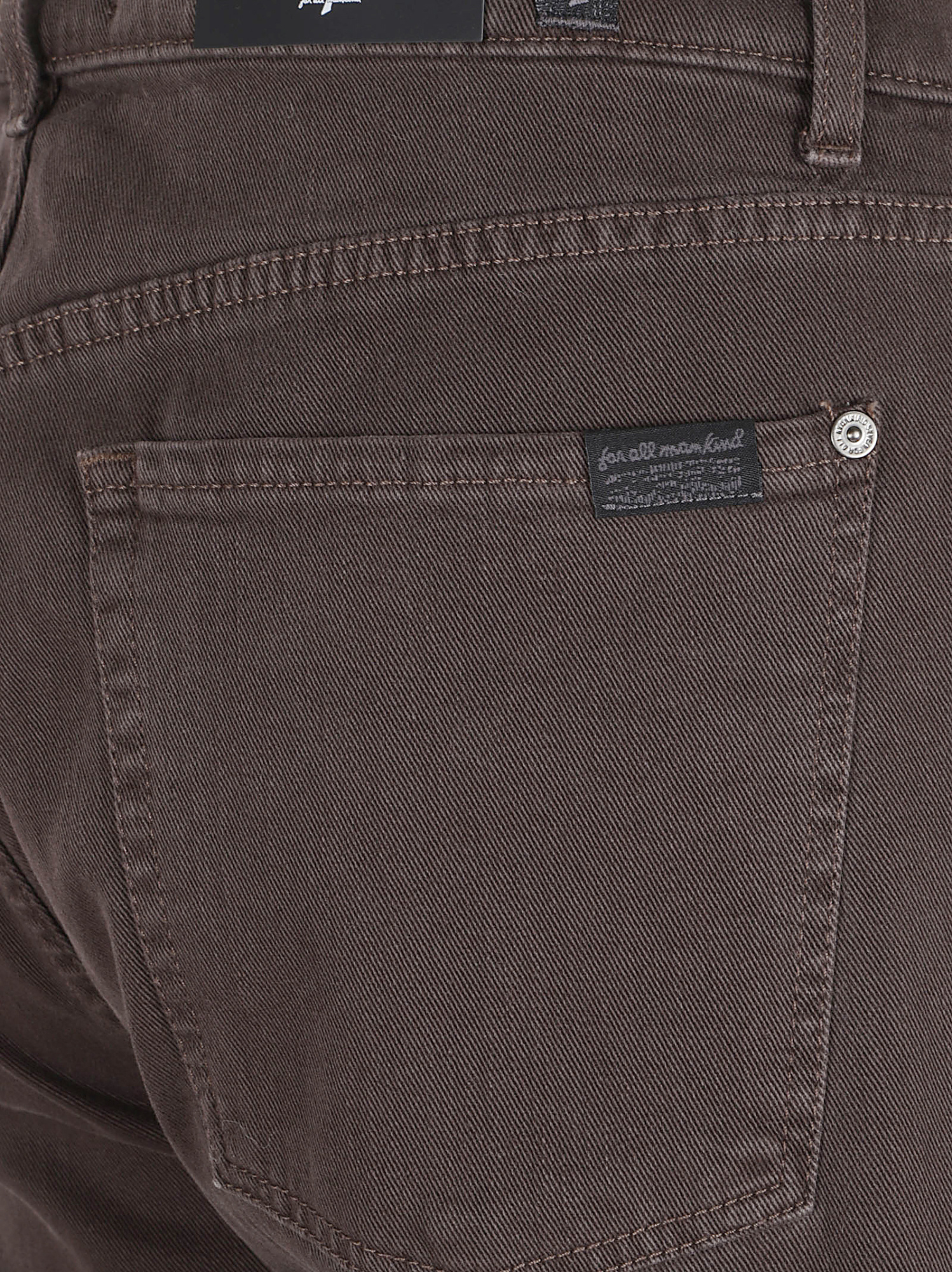 7 For All Mankind The Straight Linen Denim Trousers In Black