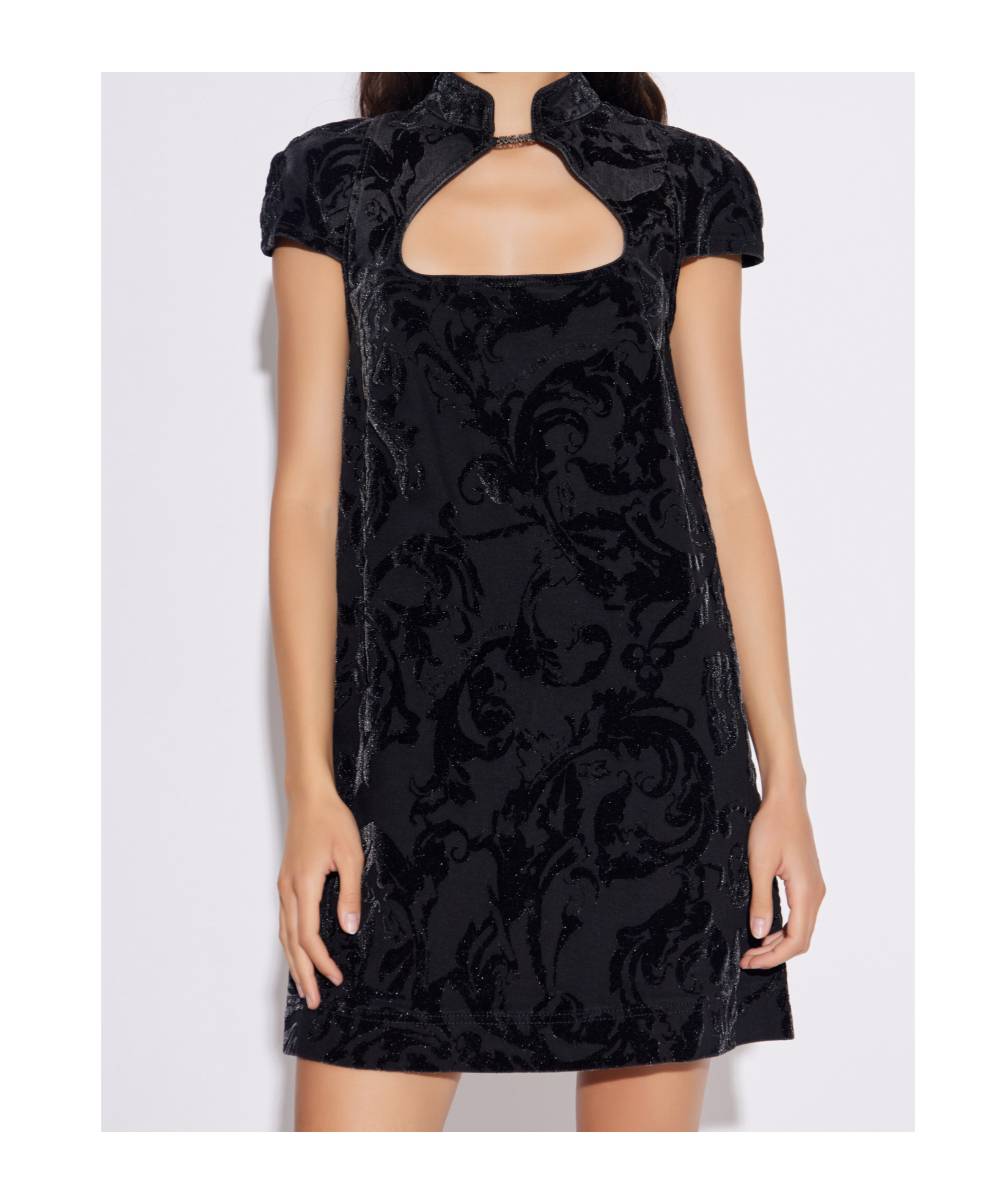 Versace Jeans Short Sleeve Dress In Black