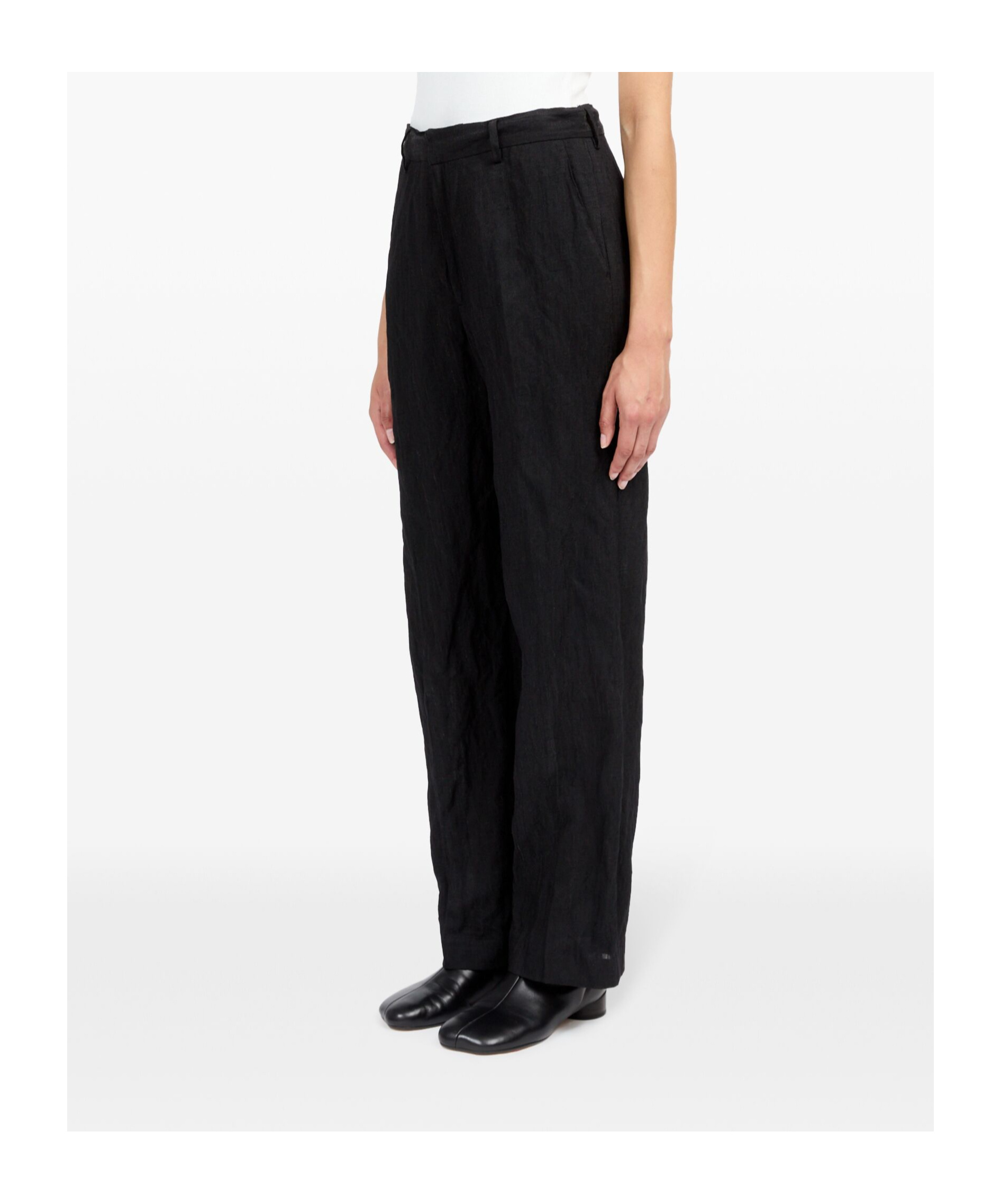 Shop Mm6 Maison Margiela Single-stitch Logo Flared Trousers In Black