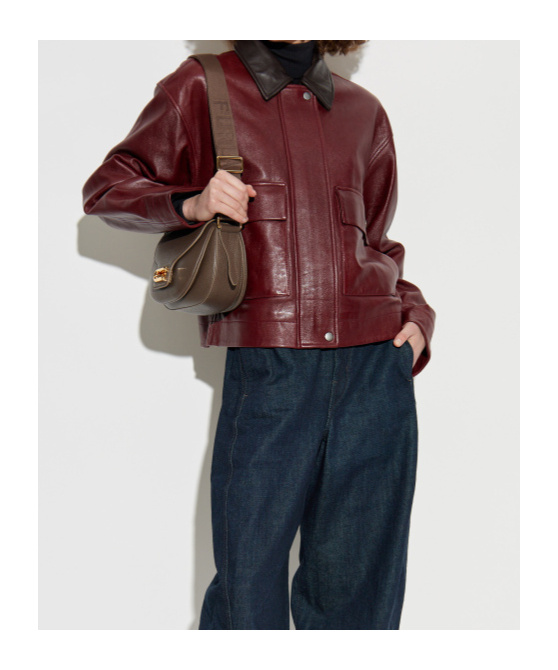 Rag & Bone Lapel Long-sleeved Leather Jacket In Red