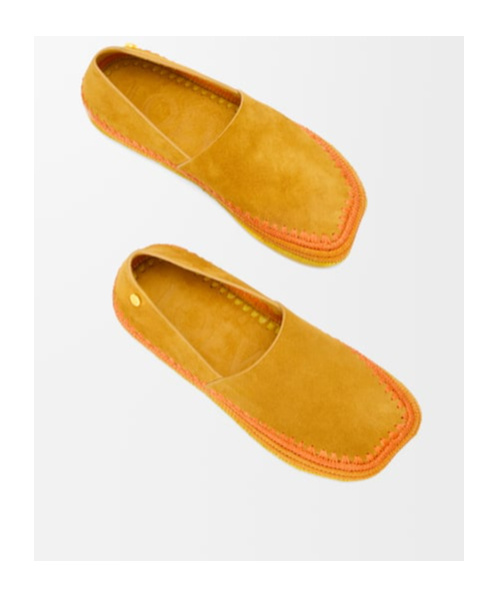 Loewe Rio Slipper In Suede And Raffia