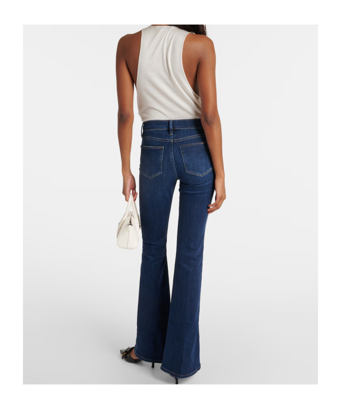 Frame High-waisted Flared Jeans In Multi