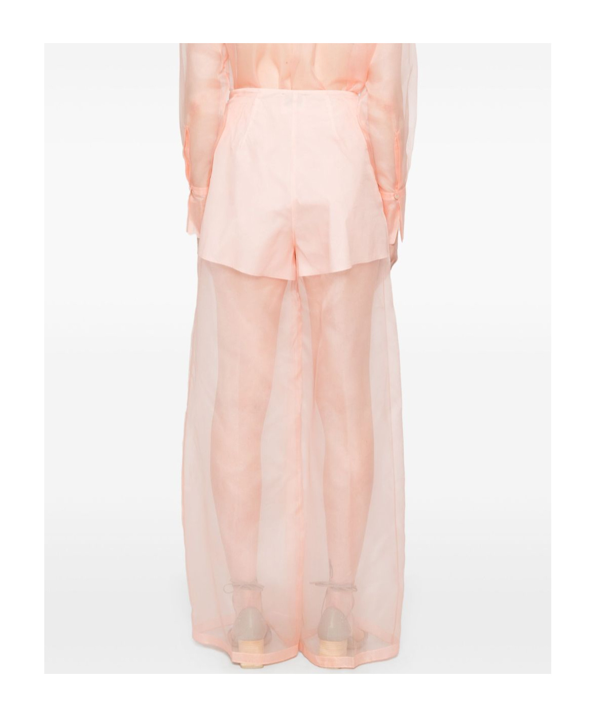 Shop Forte Forte See-through Wide-leg Pants