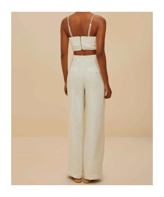 Farm Rio Belt Loops Slacks In White