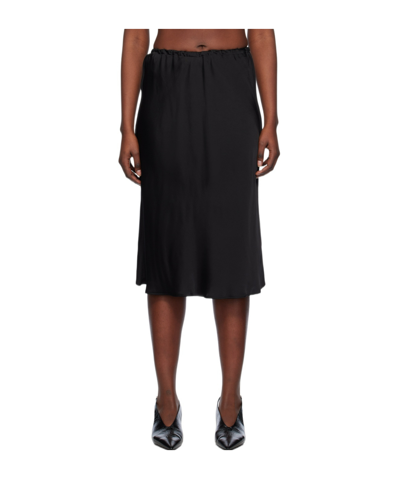 Jil Sander High Waist Pleated Skirt In Black