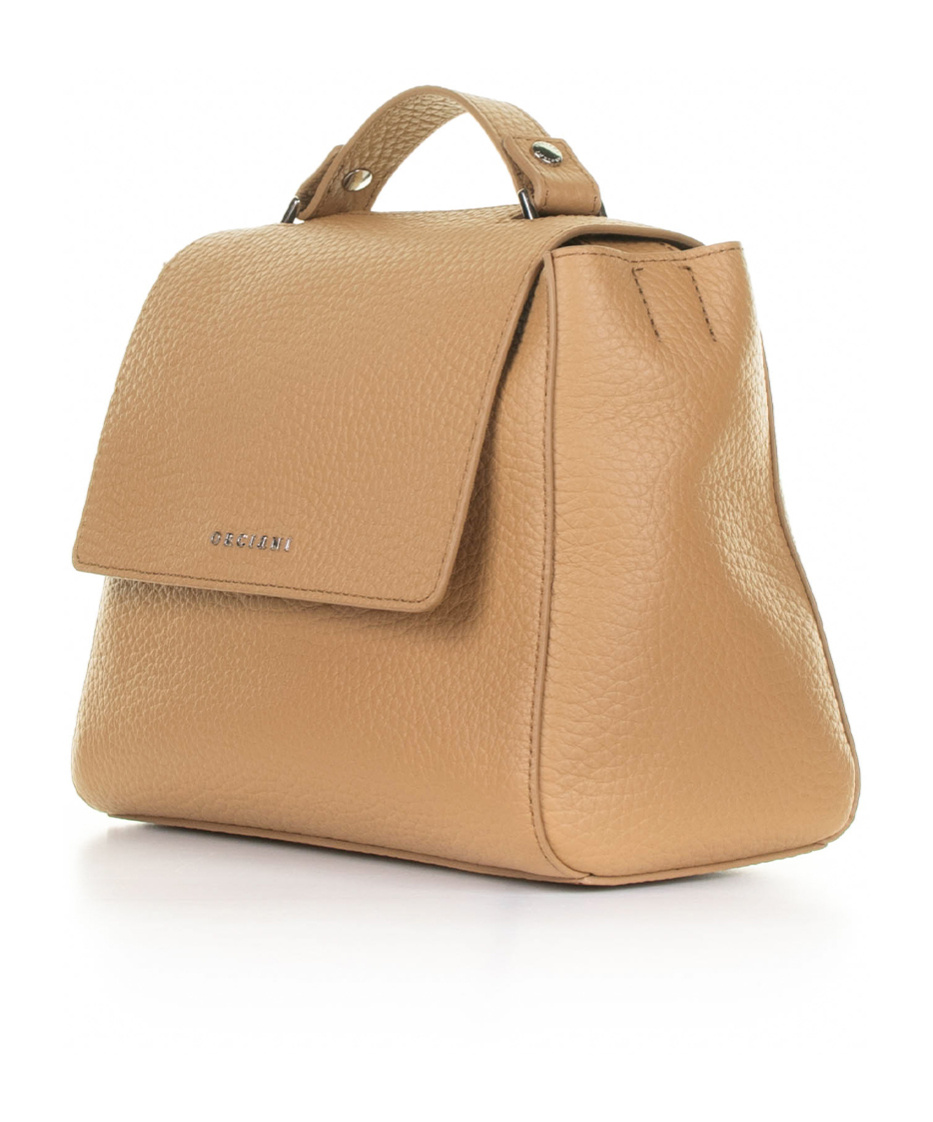 Orciani Logo Rectangular Shoulder Bag In Nude