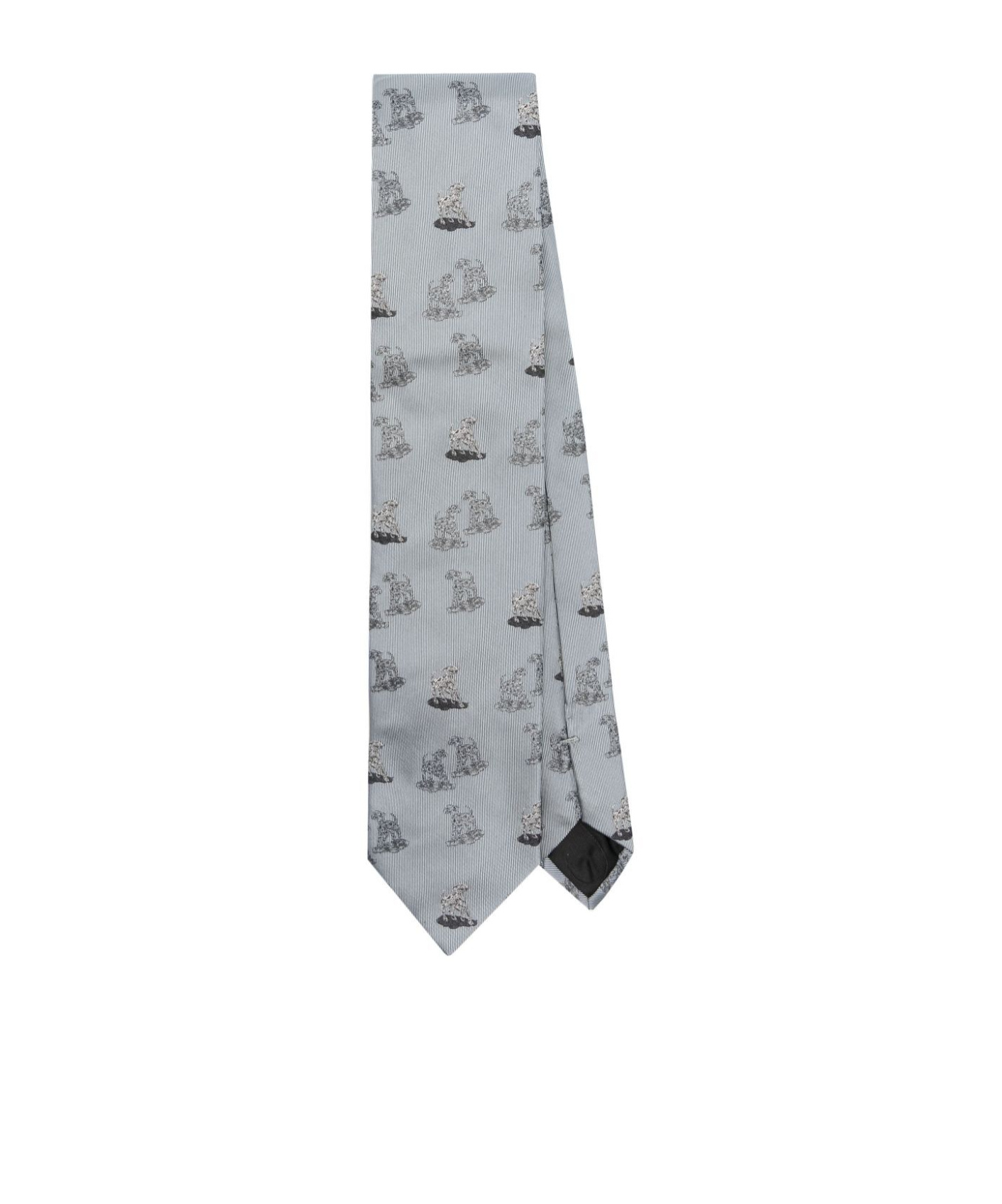 LANVIN DOG-JACQUARD SILK TIE 