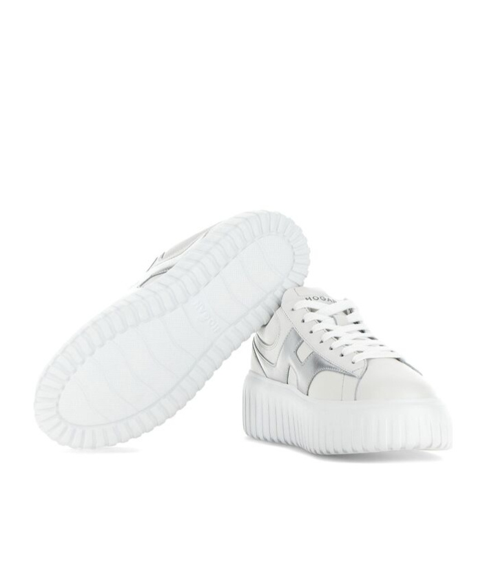Hogan H-stripes Leather Sneakers In White