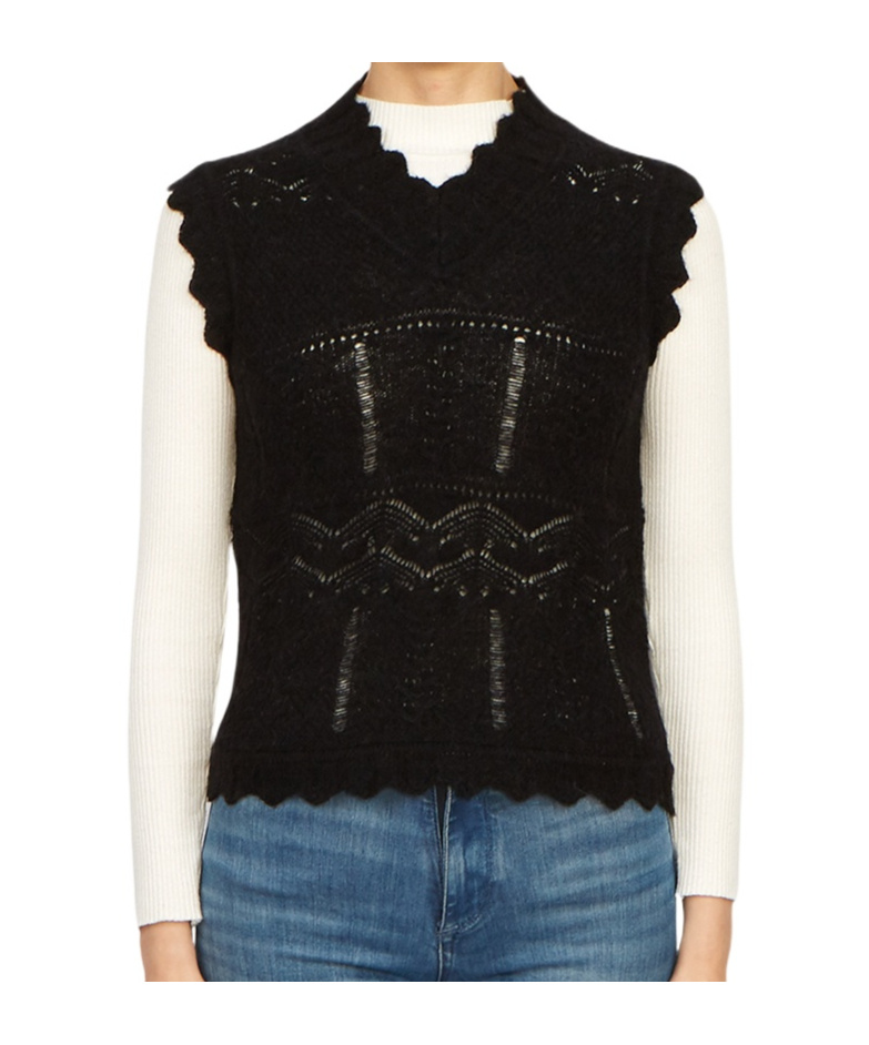 Allsaints Lace Vest In Black