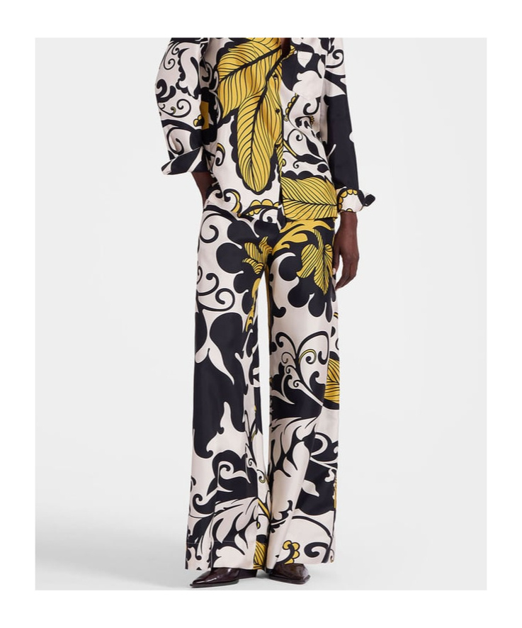 La Doublej Marea-print Palazzo Trousers In Multicolor