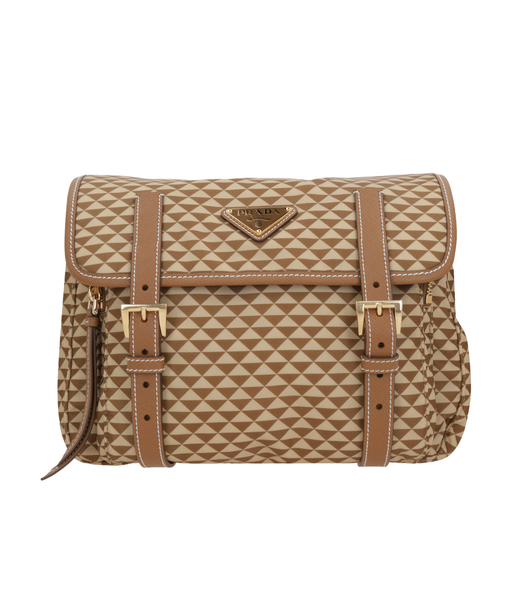 Shop Prada Re-nylon Cross Body Bag In Brown