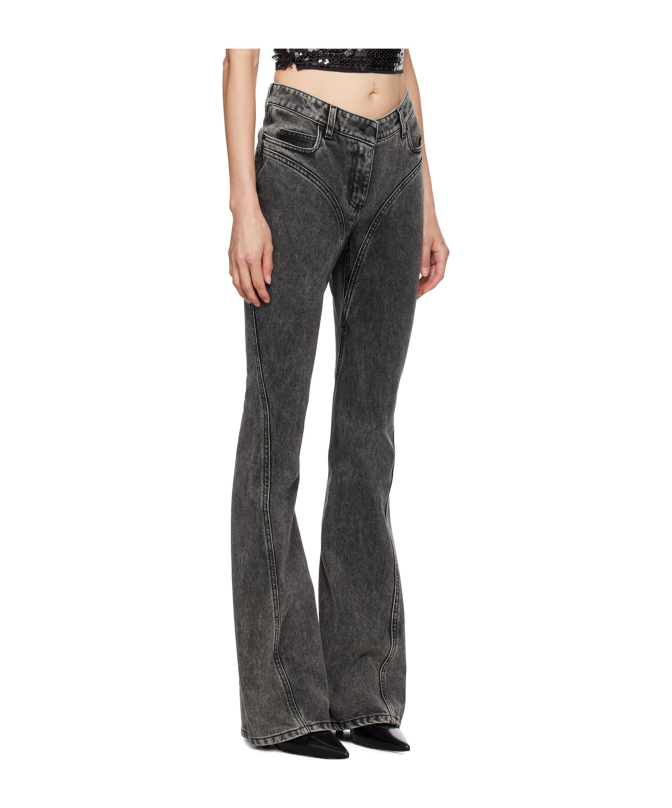 Mugler Belt-loop Jeans In Black