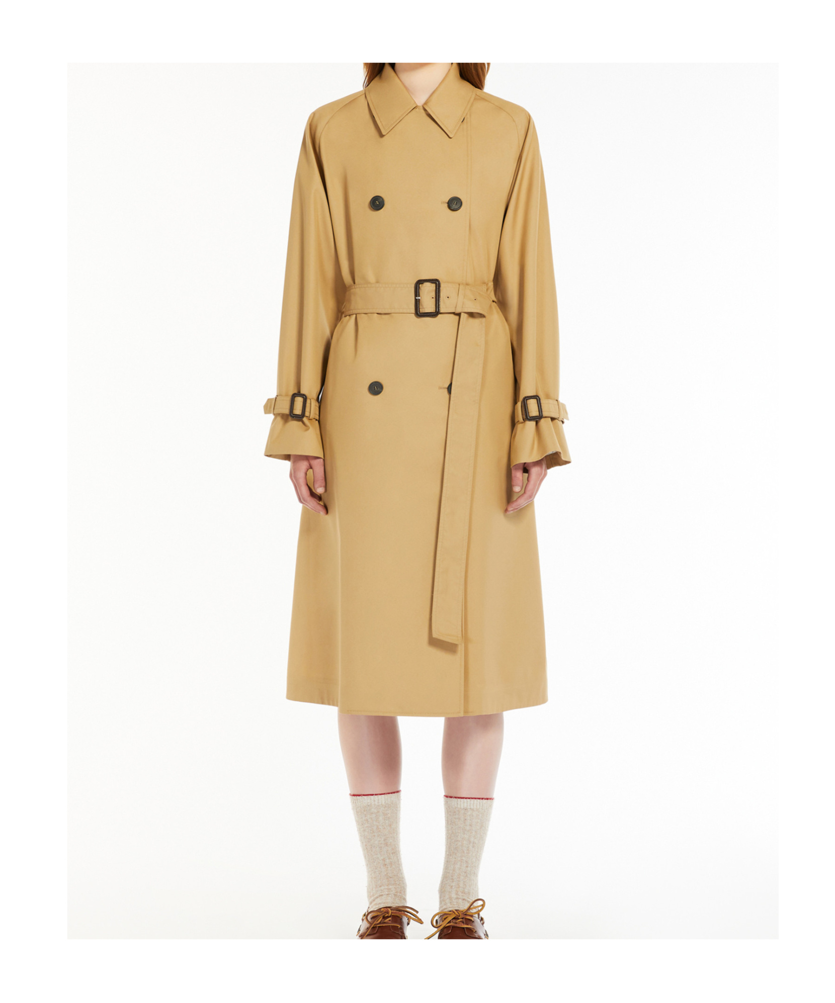 Weekend Max Mara Canasta Reversible Gabardine Trench Coat In Nude