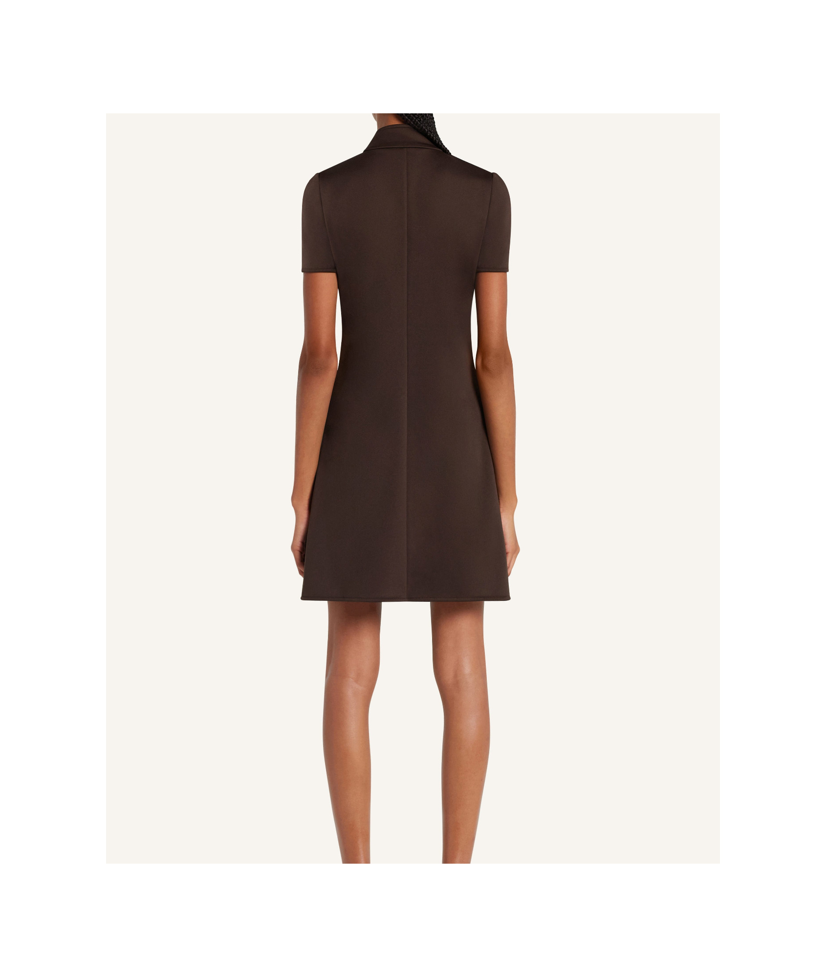 Courrèges Interlock Jersey Zip-up Minidress In Brown