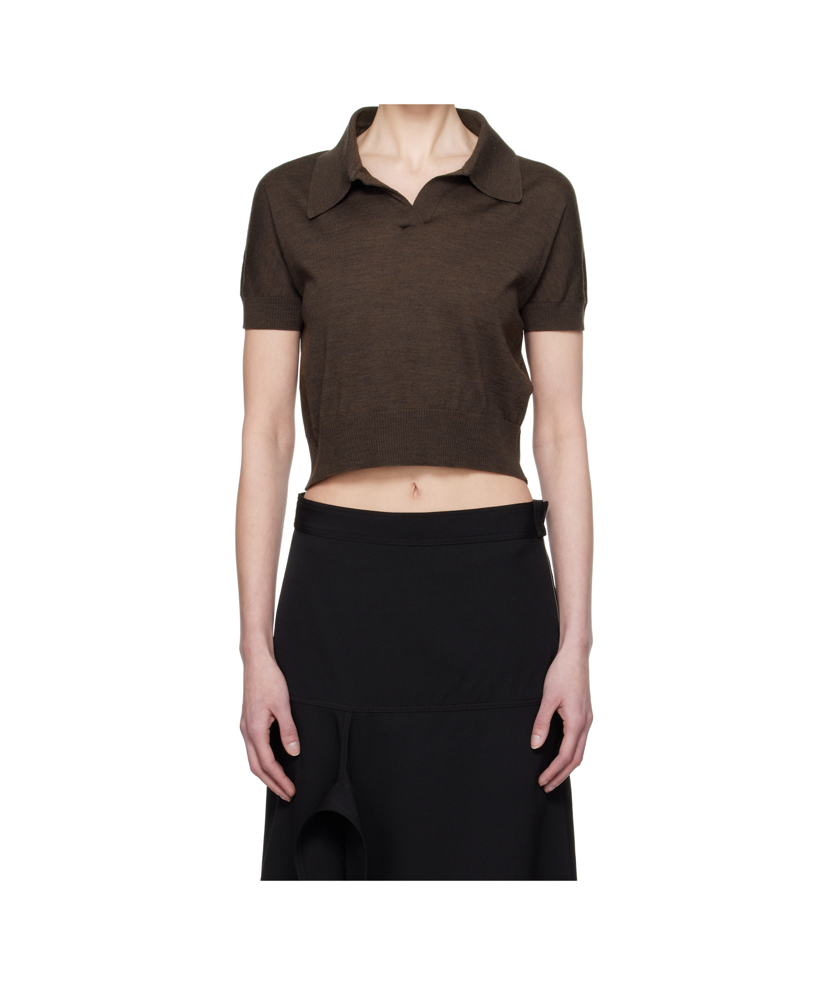 Khaite Morgane Wool-blend Polo Sweater In Black