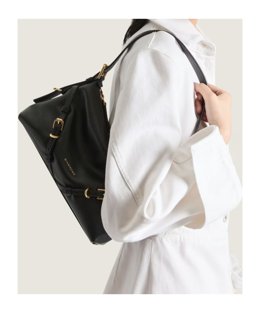 Givenchy Mini Voyou Bag In Shiny Leather In Black