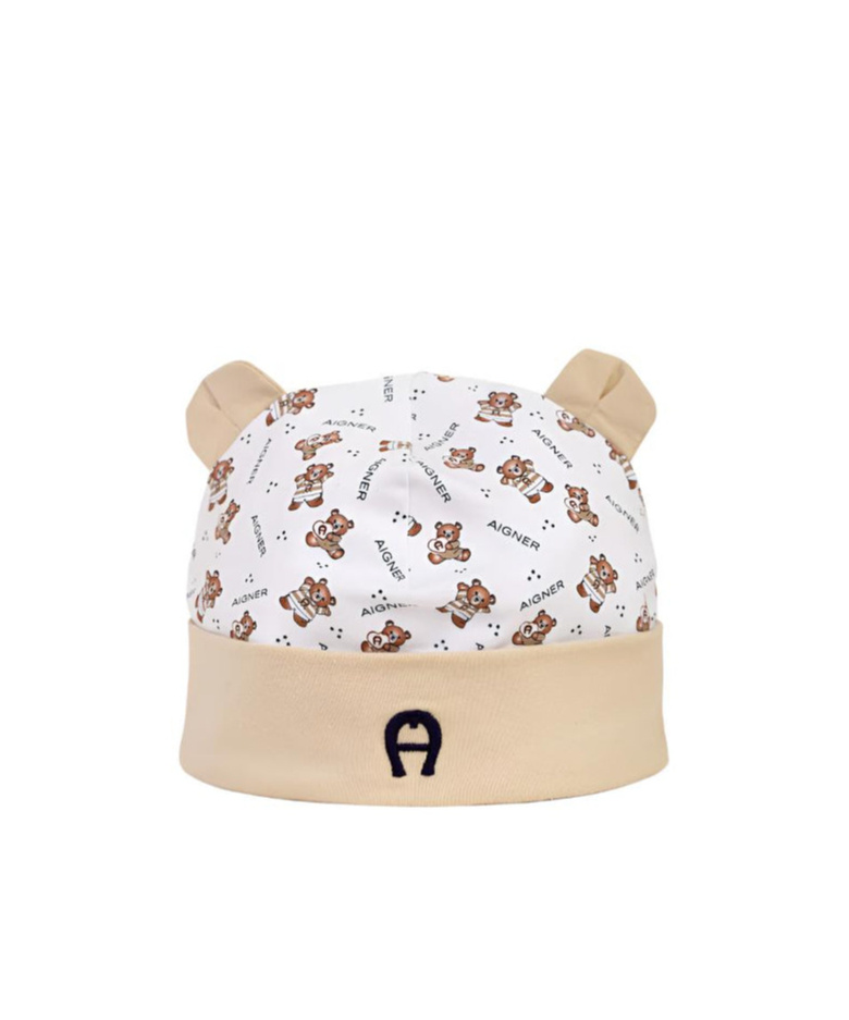 Aigner Teddy-bear Print Beanie In Nude