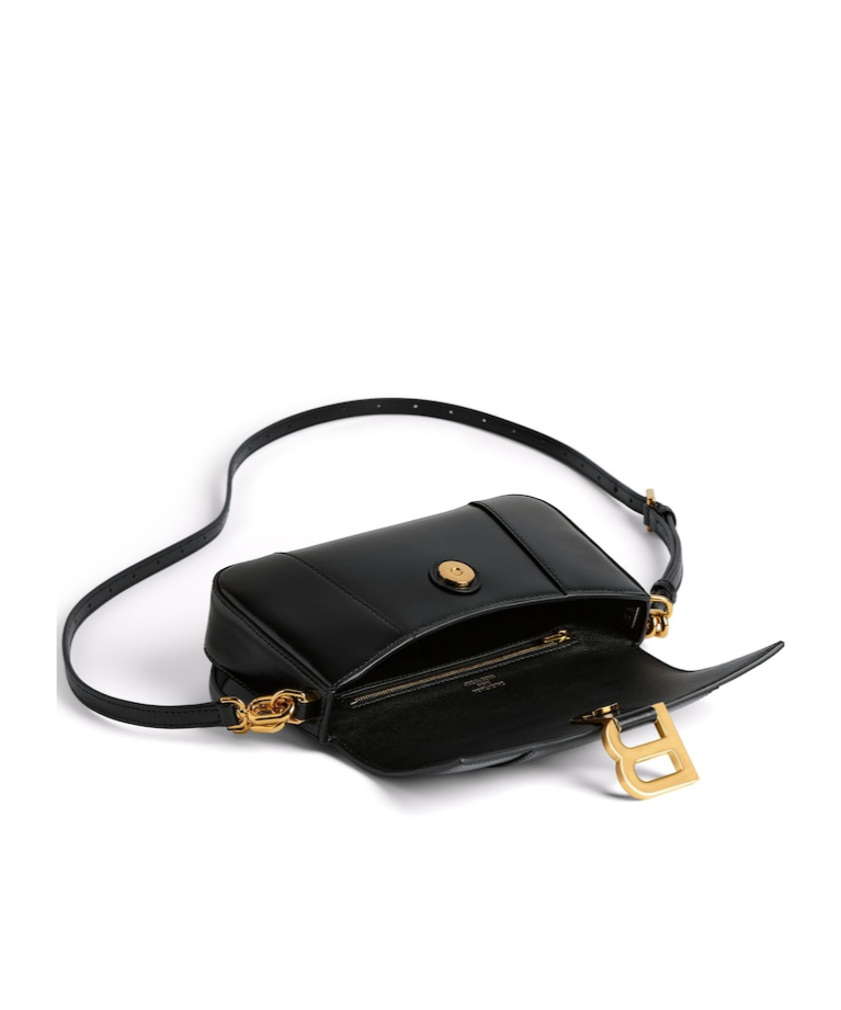 Balenciaga Hourglass Sling Small Shoulder Bag In Black