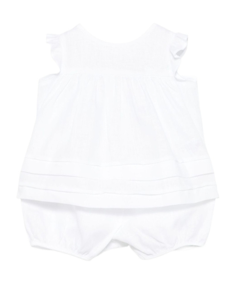 Il Gufo Linen Shorts Set In White