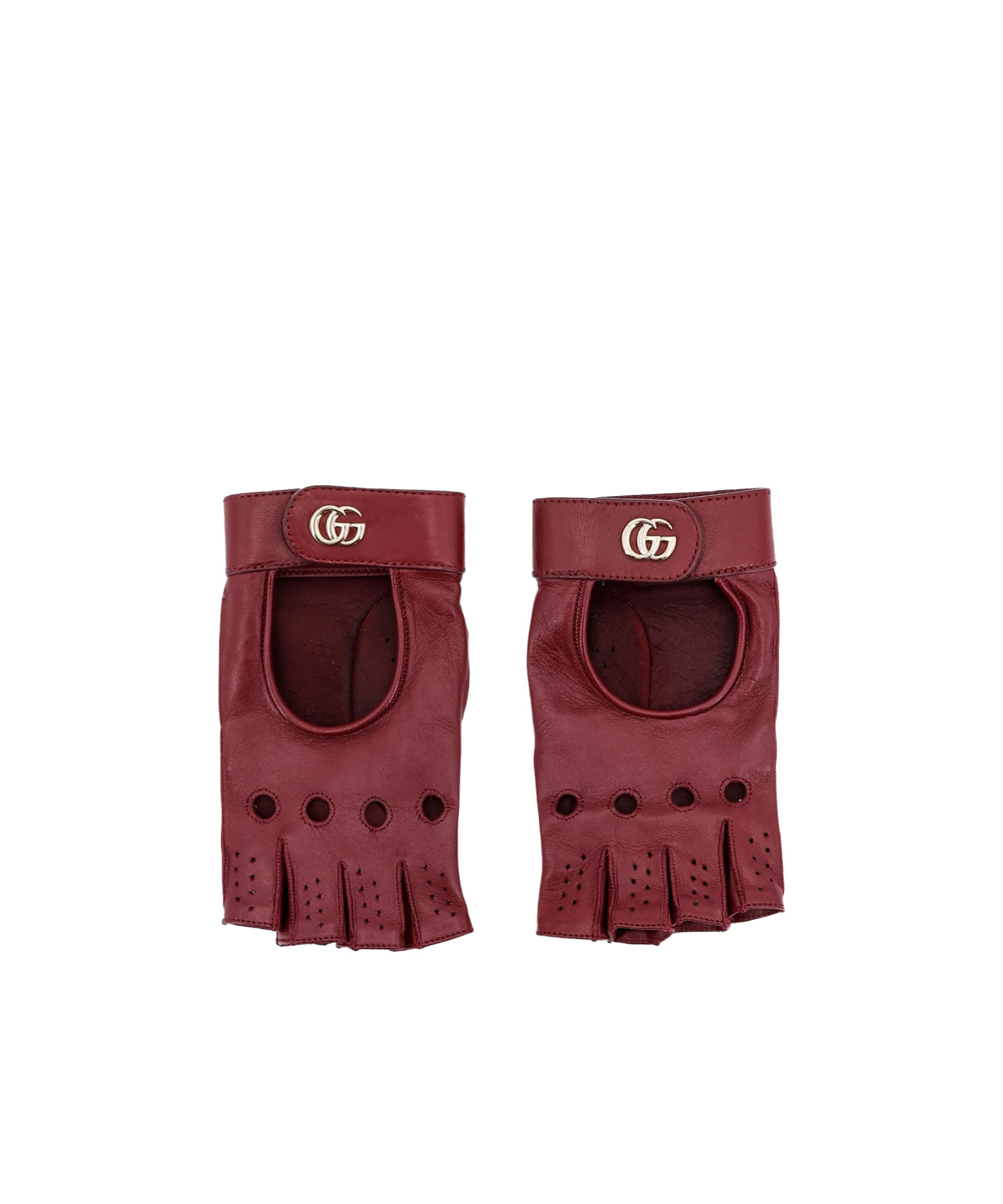 Gucci Fingerless Leather Gloves In Multicolor