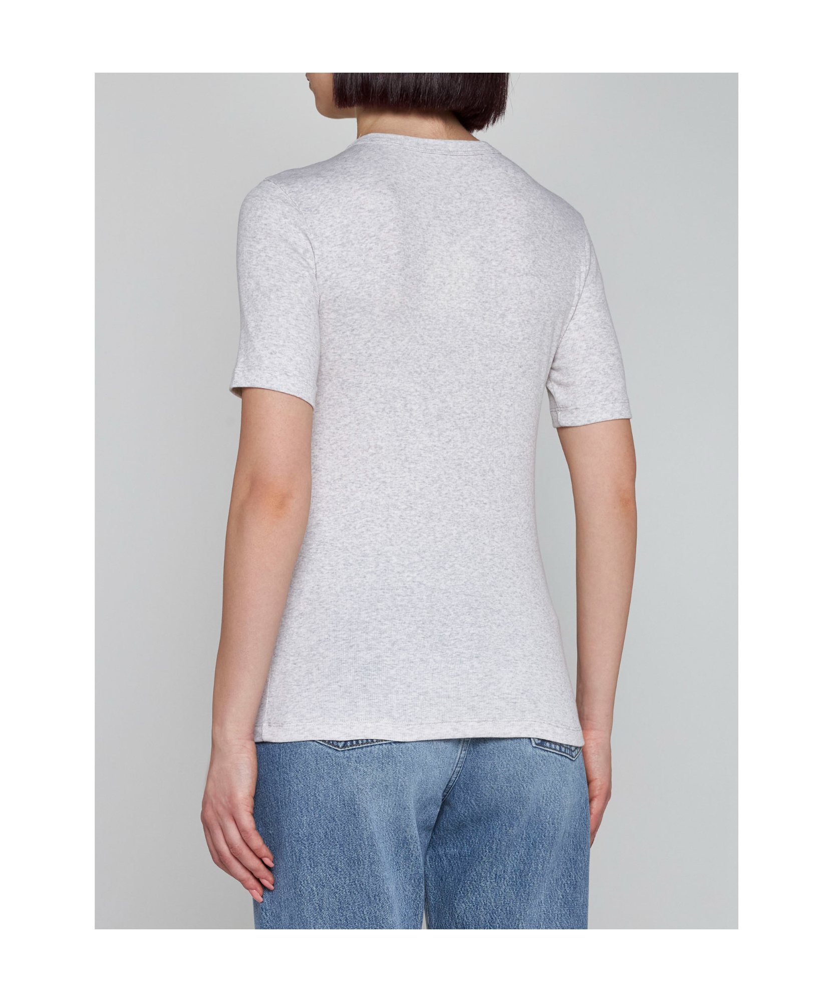 Totême Open-necked Black Shirt In White